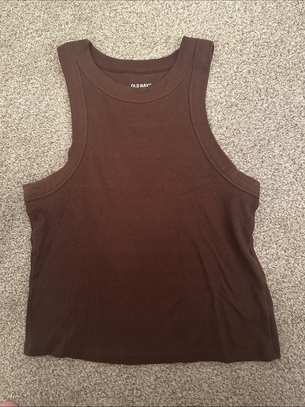 Old Navy Brown Ribbed Scoop Neck Tank